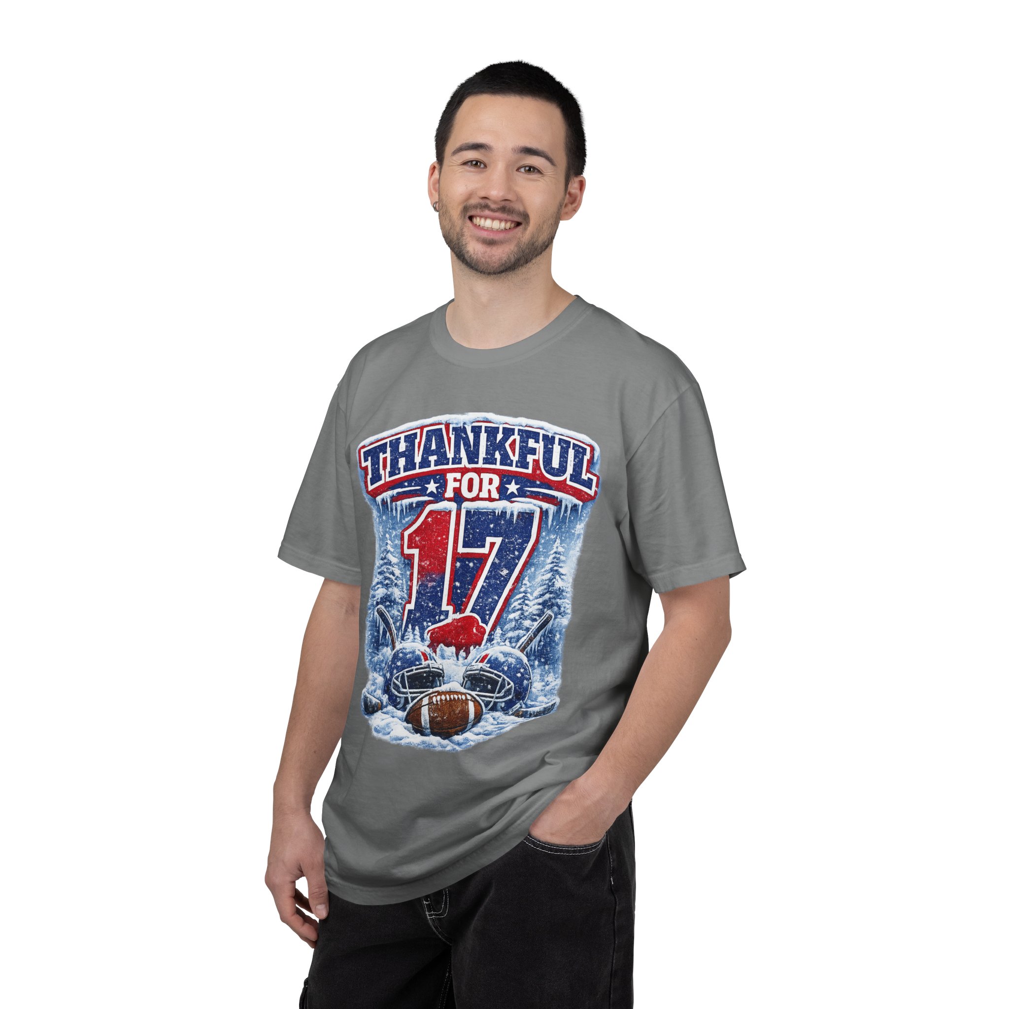 Thankful for 17 Football T-Shirt — Holiday Game Day Tee - Image 3