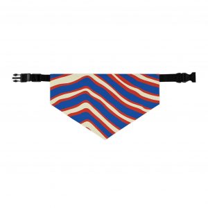 Buffalo 716 Inspired Wavy Stripe Pet Bandana Collar — Red, White & Blue Dog Scarf