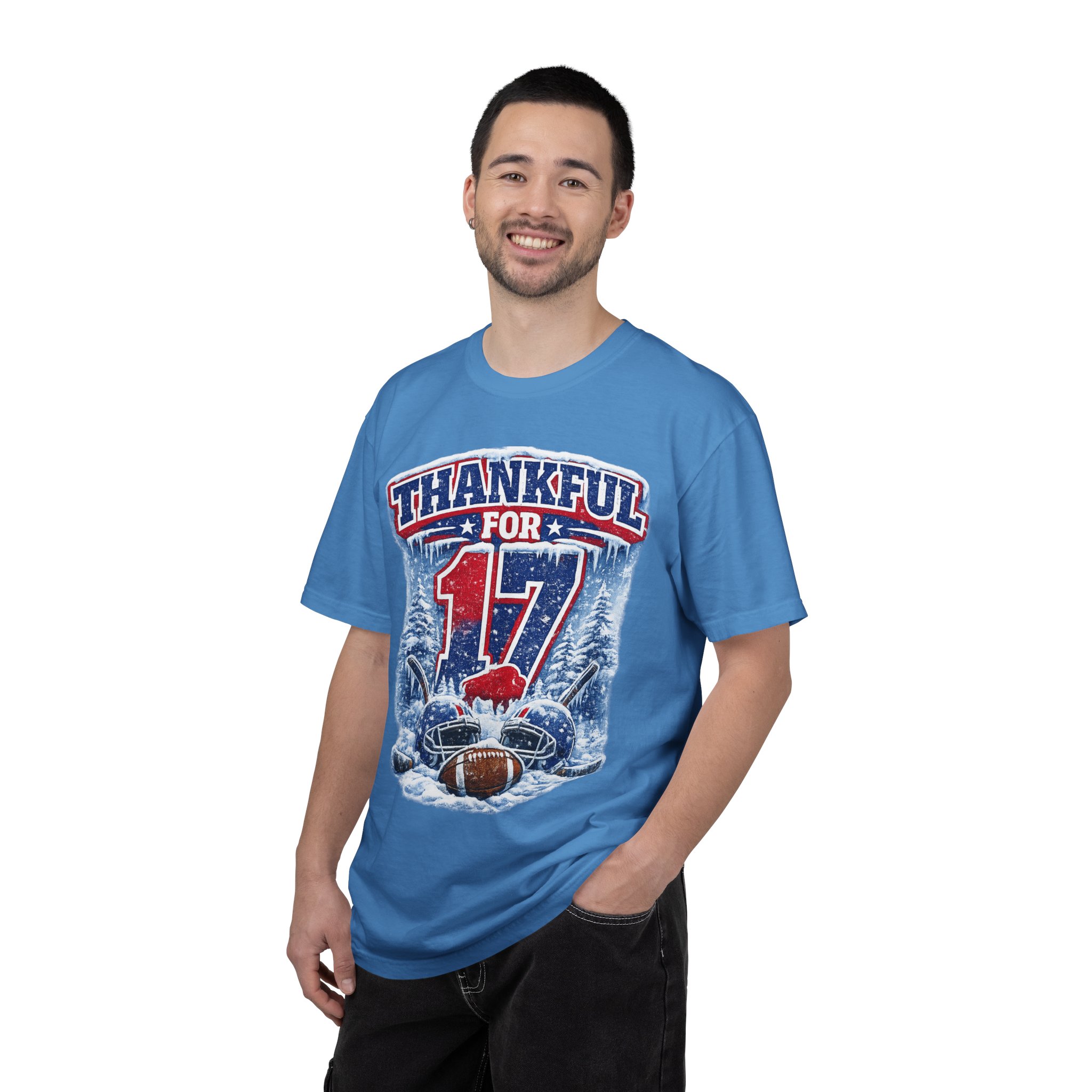 Thankful for 17 Football T-Shirt — Holiday Game Day Tee - Image 4
