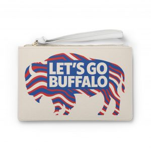 Let’s Go Buffalo Clutch Bag | Buffalo Silhouette, Red White Blue Stripes