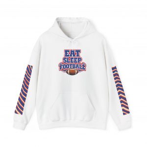 Eat Sleep Football Hoodie — Retro Football Graphic Pullover