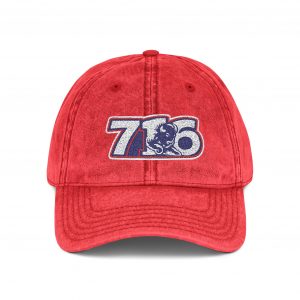 Buffalo NY 716 Vintage Embroidered Cap — Distressed Buffalo Number Hat