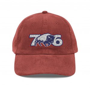 716 Buffalo Branded Vintage Corduroy Cap — Embroidered 76 Buffalo Logo Dad Hat